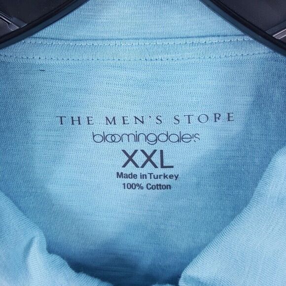 BLOOMINGDALES Mens Polo Shirt XXL Blue Pullover Lightweight 100% Cotton Preppy - Picture 3 of 6